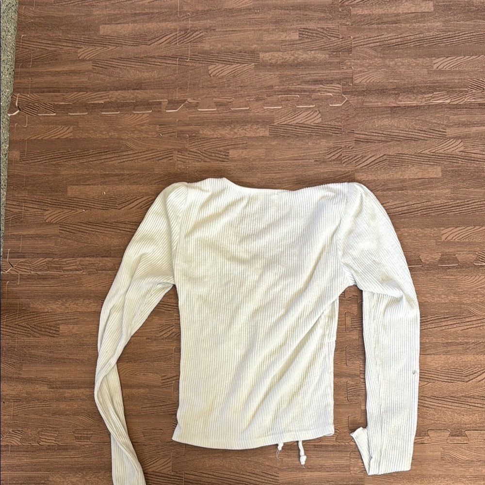 ALTARD STATE WHITE LONG SLEAVE RIBBED TOP SIZE SMALL - Picture 2 of 2